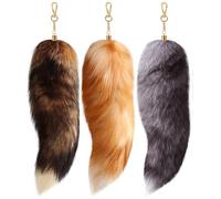 Queue Therian Tail - Porte-CléS Queue De Renard Therian, 40cm De Long Therian Fox Tail Avec Fermoir, Soft Fluffy Fox Tail Keynchain, Pour Women Adult Handbag Backpack Et Cosplay(3PCS)