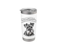 Queues agitées et sourires barbu - Schnauzer miniature mignon Gobelet isotherme en acier inoxydable double paroi