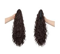 Queues de Cheval Longues Queues de Cheval Synthétiques Bouclées Ondulées d'Eau avec Clips, Postiche à Clip Sécurisé Postiches (4)