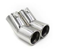 Queutuyau d'échappement voiture Pour VW Pour Golf 4 Pour Bora Pour Jetta Embout D'échappement Double Sortie D'échappement Embouts De Silencieux(Argent)