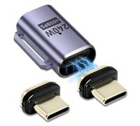 Quevati 1 Chargeur Magnétique avec 2 astuces, 24 Broches USB4 Mâle vers Femelle 240 W 48 V/5 A, Transmission Vidéo 8 K @ 60 Hz, Transfert de Données 40 Gbps