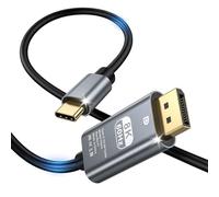 Quevati Câble USB C vers DisplayPort 1.4 8K 60Hz 30Hz 4K 240Hz 144Hz HDR VRR Thunderbolt 4 3 DP1.4 Câble