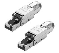 Quevati Lot de 2 fiches réseau RJ45 CAT7 LSA blindées 10 Gbps RJ45 sans outil pour câble de pose 600 MHz pour câble patch CAT7 CAT6A