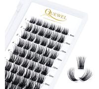 QUEWEL Cils individuels D-Curl MIX8-16 segment large pour maquillage des yeux, extensions de cils (naturel 02-D-MIX)