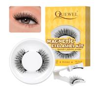 QUEWEL Cils magnétiques avec applicateur, 1 paire réutilisable sans eye-liner ni colle, faciles à poser/enlever (N5-YT01)