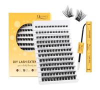 QUEWEL Cluster de Cils de Longueur Mixte, Aspect Naturel, Faux Cils, Extension de Cils DIY Durable et Réutilisable, Bande Mince pour Un Usage Personnel Domestique(FD02)…
