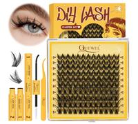 QUEWEL Kit Faux Cils, 120 Pcs Faux Cils Manga, Volume, 10-18 MM (MX-D)