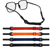 Qufiiry 4 Pièces Cordons à Lunettes Ajustable Sans Queue - Courroie Universelle Élastique Pour Adultes et Enfants - Pour Tous Types de Lunettes