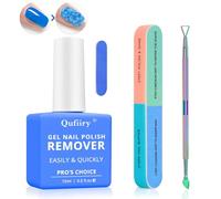 Qufiiry Dissolvant Vernis Semi Permanent, 15ml Gel Nail Polish Remover, Avec Limes à Ongles et Grattoir à Cuticules,Outil De Dissolvant De Vernis A Ongles En Gel,Et Rapide 3 à 5 Minutes