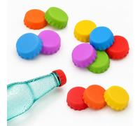 Qufiiry Lot de 12 Bouchons à Vin Silicone, 6 Couleurs, Réutilisables, Étanche, Bouchon de Bouteille Rond pour Bière, Jus, Cola