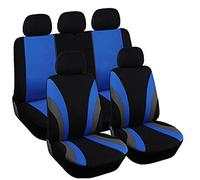 QUHOGJU 9 pièces Ensemble Complet de Housses de Siège Voiture pour Citroen C3 C4 C5 2017-2023, Avant et Arrière Couvre de Protection de Sieges en étoffe Interieur Accessoires,A/Blue
