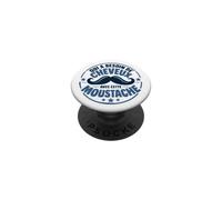 Qui a Besoin de Cheveux ? Moustache Humour Homme Chauve PopSockets PopGrip Adhésif