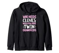 Qui a besoin de clones quand vous avez des petits-enfants jumeaux, une grand-mère jumelle Sweat à Capuche