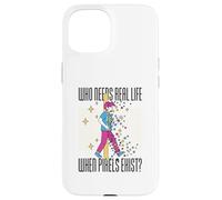 Qui a Besoin de la Vie Quand Les Pixels existent Simple Garçons Hommes Femmes Pixel Coque pour iPhone 15