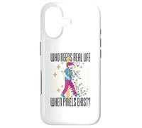 Qui a Besoin de la Vie Quand Les Pixels existent Simple Garçons Hommes Femmes Pixel Coque pour iPhone 17