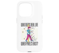 Qui a Besoin de la Vie Quand Les Pixels existent Simple Garçons Hommes Femmes Pixel Coque pour iPhone 15 Pro