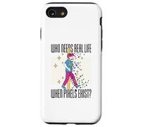 Qui a Besoin de la Vie Quand Les Pixels existent Simple Garçons Hommes Femmes Pixel Coque pour iPhone SE (2020) / 7/8