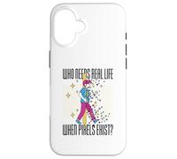 Qui a Besoin de la Vie Quand Les Pixels existent Simple Garçons Hommes Femmes Pixel Coque pour iPhone 16