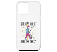 Qui a Besoin de la Vie Quand Les Pixels existent Simple Garçons Hommes Femmes Pixel Coque pour iPhone 12 Pro Max