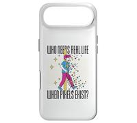 Qui a Besoin de la Vie Quand Les Pixels existent Simple Garçons Hommes Femmes Pixel Coque pour iPhone Air