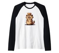 Qui bat ce castor amusant avec couronne pour adultes et enfants Manche Raglan