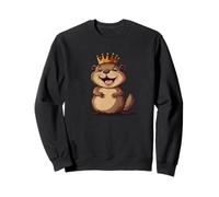 Qui bat ce castor amusant avec couronne pour adultes et enfants Sweatshirt