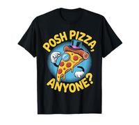 Qui Veut de la Pizza Chic ? Motif en tranches Monocle Amusant T-Shirt