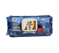 Quibropets Lingettes humides avec talc pour l'hygiène des pattes des chiens et des chats - Nettoyage en profondeur et efficace en une seule étape - Nettoyant pour pattes pour animaux de compagnie - 80