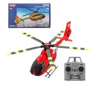 Quibuilds Hélicoptère H145 RC C190 à l'échelle 1/30 pour adultes, télécommande 2,4 G 6 canaux, gyroscope 6 axes, 11 ~ 13 minutes de vol et positionnement du flux optique, cadeau pour les fans