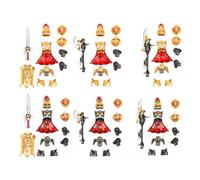 Quibuilds Lot de 6 blocs de construction d'armes et d'équipement de science-fiction - 50 pièces, parfaits pour une bataille médiévale ou un château (jaune)