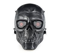 Quibuilds Masque de thriller punk fait à la main pour jeu de rôle, idéal pour Halloween, cosplay, fête et spectacles d'anime (gris argenté)