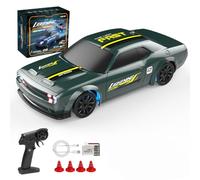 Quibuilds Mini voiture de course électrique RC Drift à l'échelle 1/43 avec lumières LED, télécommande proportionnelle 2,4 G et 15 km/h, cadeau pour les amateurs de mini voitures télécommandées