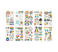 Quick Apply Prides Temporary Tattooes 10 Shinys Rainbows Patterns For Festive Body Art LGBTQ Event Decorations Water Resistant Queer Event Tattooes