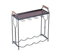 Quick Assembly Modern Styles Wine Glass Storage Organizers with Sturdy Metal Frame Wood Base for Homes Pubs Kitchens Resistant Wine Rack for Kitchens
