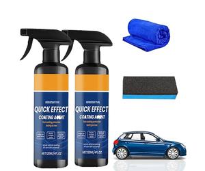 Quick Effect Coating Agent for Car, 2026 Upgrade Nano Car Coating Spray for High Shine & Long-Lasting Protection - Advanced Hydrophobic Spray for Scratch Repair & Oil Film Removal - 120ml (2pcs)