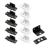Quick Fitting Furniture Joint Bracket, Metal Corner Brace with Screws (White+Black)