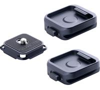 Quick Release Plate and Clamp, Arca-Swiss Mounting with 1/4"" to 3/8"" Thread for Sony/Nikon/Fuji/DJI - Compatible with Tripods, Gimbals, Sliders, Stabilizers (Plate + Two Clamps)