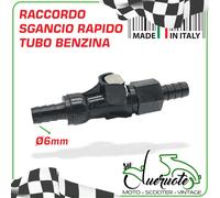 Quick Release Raccord Rapide Tuyau Essence 6 mm Noir Pour Scooter