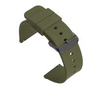 Quick release Silicone Strap Waterproof Rubber 14mm To 24mm(Army green black,18mm)