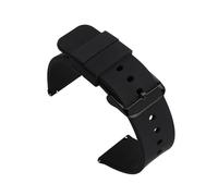 Quick release Silicone Strap Waterproof Rubber 14mm To 24mm(Black black,20mm)