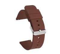 Quick release Silicone Strap Waterproof Rubber 14mm To 24mm(Brown silver,19mm)