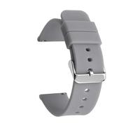 Quick release Silicone Strap Waterproof Rubber 14mm To 24mm(Gray silver,20mm)