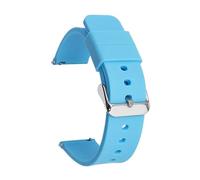 Quick release Silicone Strap Waterproof Rubber 14mm To 24mm(Light blue silver,22mm)