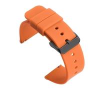 Quick release Silicone Strap Waterproof Rubber 14mm To 24mm(Orange black,21mm)