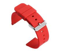 Quick release Silicone Strap Waterproof Rubber 14mm To 24mm(Red silver,18mm)