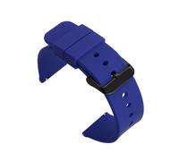 Quick release Silicone Strap Waterproof Rubber 14mm To 24mm(Royal blue black,19mm)