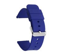 Quick release Silicone Strap Waterproof Rubber 14mm To 24mm(Royal blue silver,20mm)