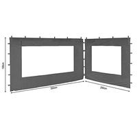Quick Star 2 Panneaux latéraux avec fenêtre PE 250 / 350x190cm Gris pour Gazebo 3x4m