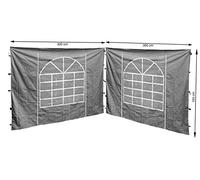 QUICK STAR 2 Panneaux latéraux avec fenêtre PE 300x195cm Gris pour Gazebo Sahara 3x3m