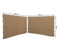 QUICK STAR 2 Panneaux latéraux avec Zip 300x195cm pour Pavillons 3x3m paroi latérale Beige RAL 1001